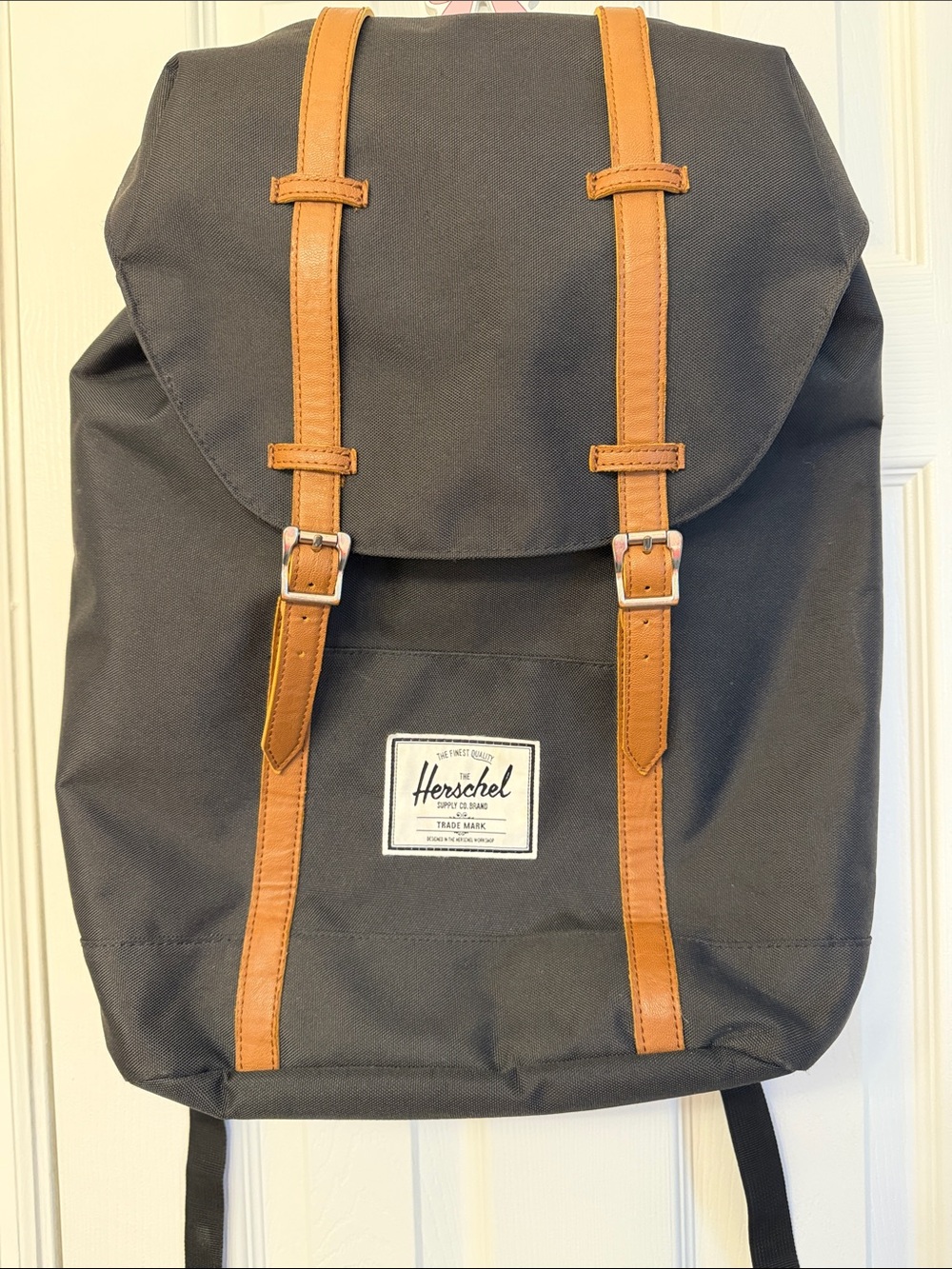 Herschel Supply Company Black Backpack with Tan Straps